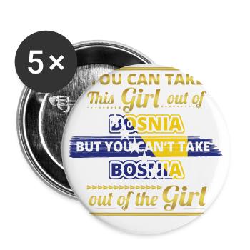 Gift from koenigin 01 dear origin girl BOSNI - Buttons large 2.2''/56 mm (5-pack) - white - Front