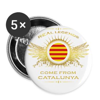 Legenden geboren geschenk heimat in CATALUNYA - Buttons groß 56 mm (5er Pack) - Weiß - Vorne