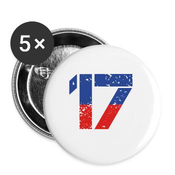 Fussball verein team party em wm RUSSIA 17 - Buttons groß 56 mm (5er Pack) - Weiß - Vorne