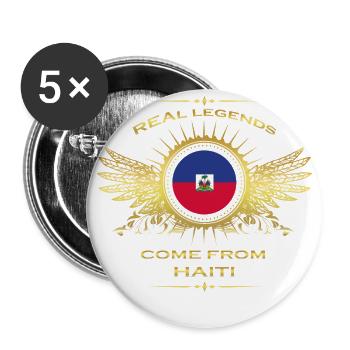 Legends born gift home in HAITI - Buttons large 2.2''/56 mm (5-pack) - white - Front