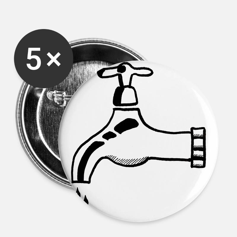 Plumber faucet - Buttons large 2.2''/56 mm (5-pack) - white