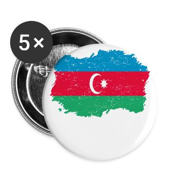 Roots roots flag homeland country Azerbaijan png - Buttons large 2.2''/56 mm (5-pack) - white - Front