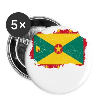 Roots roots flag homeland country Grenada png - Buttons large 2.2''/56 mm (5-pack) - white - Front