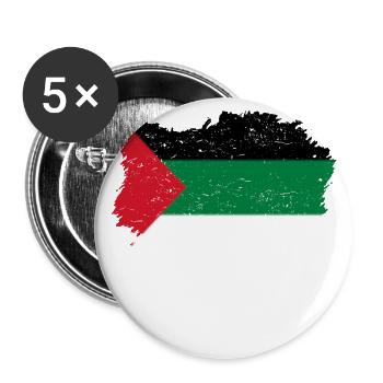 Roots pays drapeau palestine Palest - Lot de 5 grands badges (56 mm) - blanc - Devant