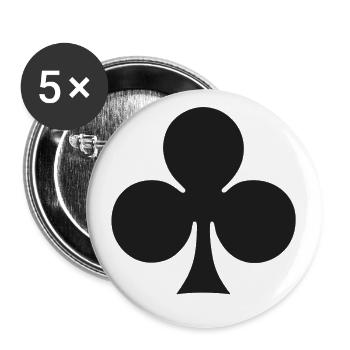 Kreuz / Treff - Symbol - Buttons groß 56 mm (5er Pack) - Weiß - Vorne
