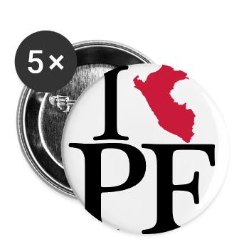 J'adore PE - J'aime le Pérou - Lot de 5 grands badges (56 mm) - blanc - Devant