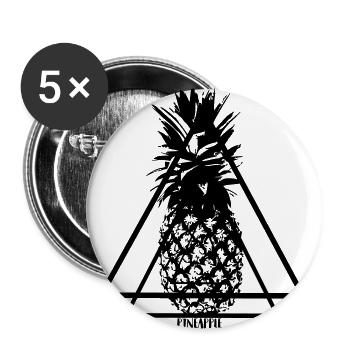 ananas - Lot de 5 grands badges (56 mm) - blanc - Devant