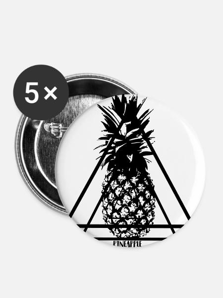 Pineapple - Buttons groß 56 mm (5er Pack) - Weiß