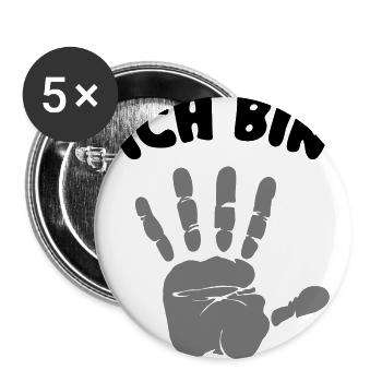ich bin 5 - Buttons groß 56 mm (5er Pack) - Weiß - Vorne