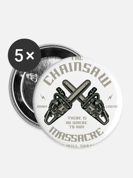 Chainsaw - Buttons groß 56 mm (5er Pack) - Weiß