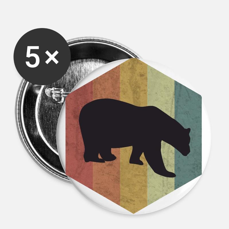 Bear brown bear bear polar bear polar bear gift - Buttons large 2.2''/56 mm (5-pack) - white