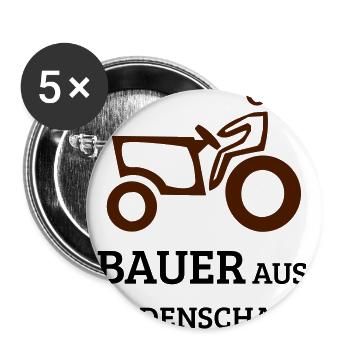 Bauer Leidenschaft - Buttons groß 56 mm (5er Pack) - Weiß - Vorne