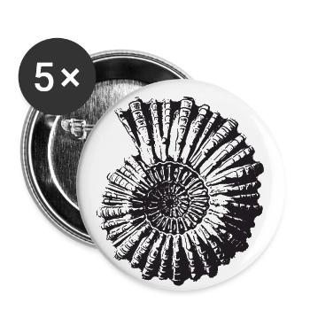Stone snail retro - Buttons large 2.2''/56 mm (5-pack) - white - Front