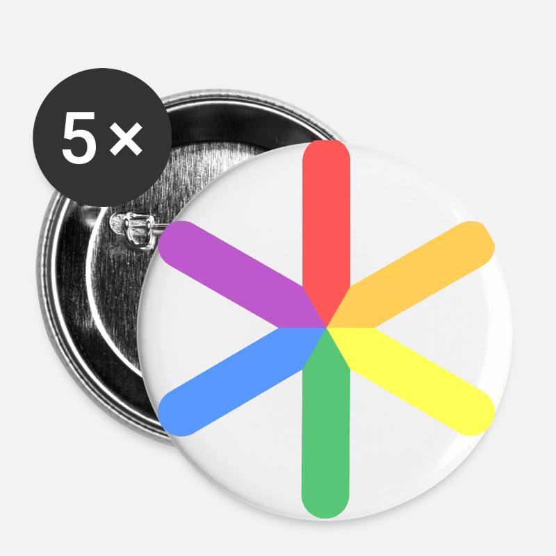 Shining gender star - Buttons large 2.2''/56 mm (5-pack) - white