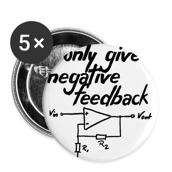 I only give negative feedback V2 - Buttons groß 56 mm (5er Pack) - Weiß - Vorne
