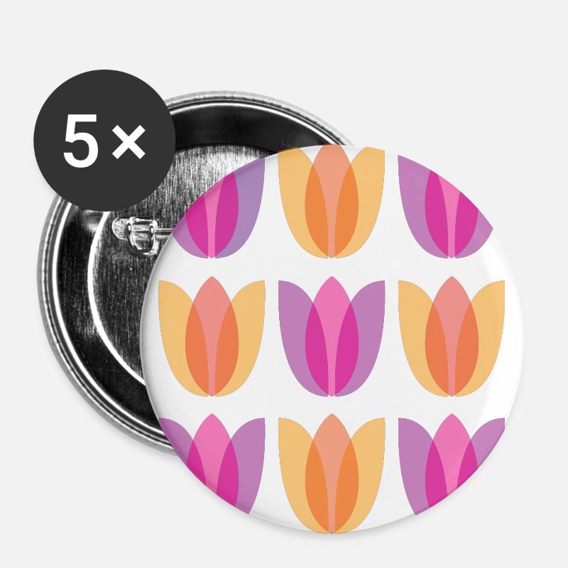 tulips - Buttons large 2.2''/56 mm (5-pack) - white