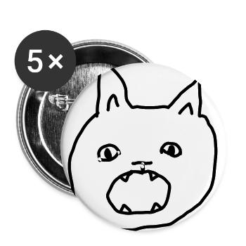 Little Kitty - Buttons large 2.2''/56 mm (5-pack) - white - Front