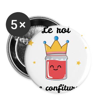 Le roi des confitures - Lot de 5 grands badges (56 mm) - blanc - Devant
