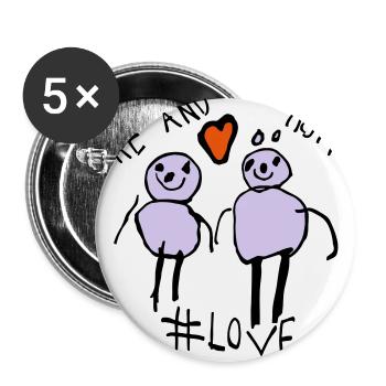 Moi et maman #Love - Lot de 5 grands badges (56 mm) - blanc - Devant