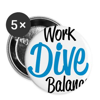 Tauchen - Buttons groß 56 mm (5er Pack) - Weiß - Vorne