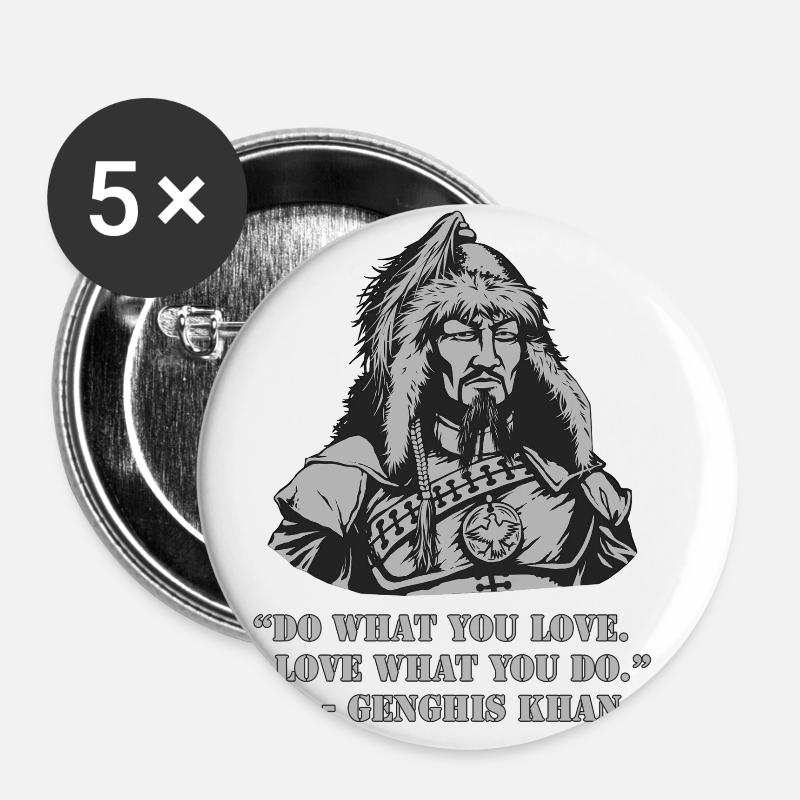Dschingis Khan Zitat - Buttons groß 56 mm (5er Pack) - Weiß