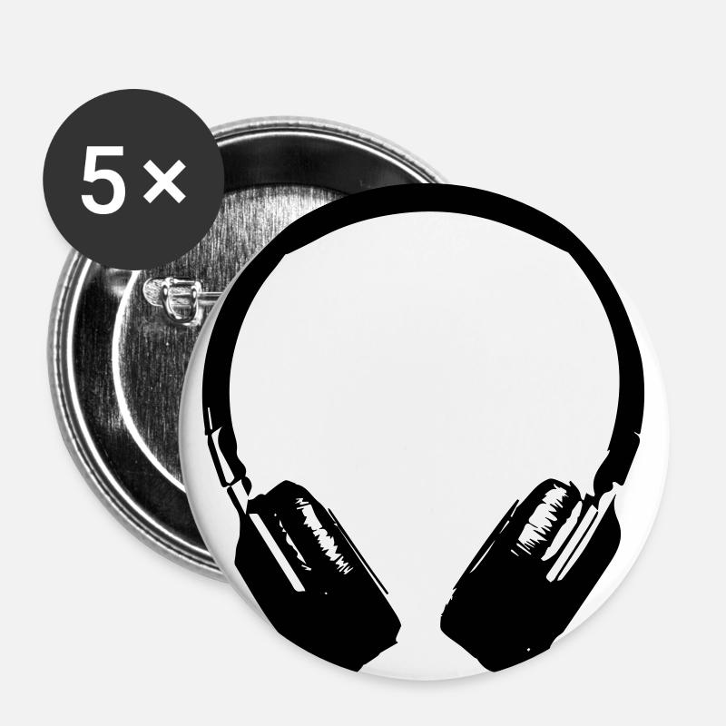 headphones sound - Buttons large 2.2''/56 mm (5-pack) - white