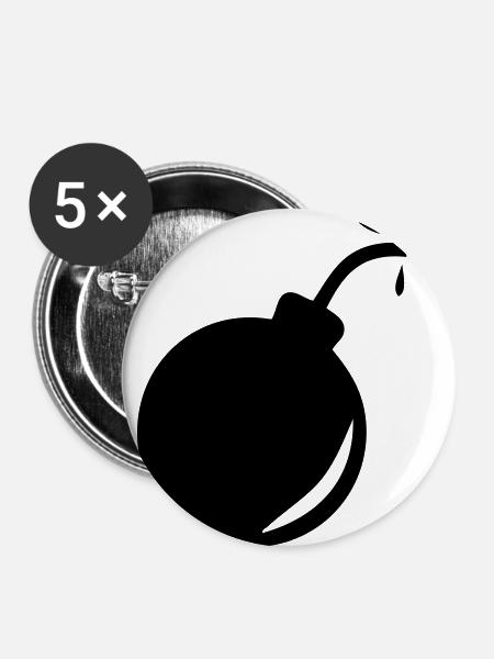 Bombe 1 - Buttons groß 56 mm (5er Pack) - Weiß