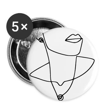 Woman with Chain Art Gift Gift Idea - Buttons large 2.2''/56 mm (5-pack) - white - Front