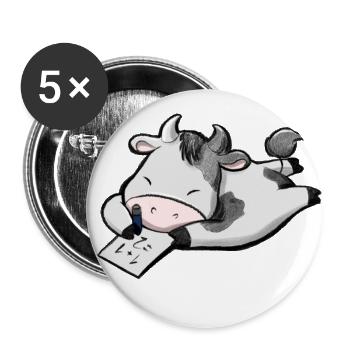 Cowculator- a cow that counts;) - Buttons large 2.2''/56 mm (5-pack) - white - Front