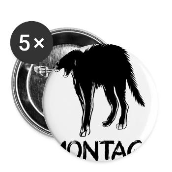 Katze Montag, schwarz - Buttons groß 56 mm (5er Pack) - Weiß - Vorne