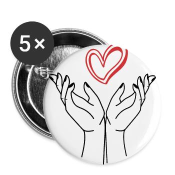 hands - Buttons large 2.2''/56 mm (5-pack) - white - Front