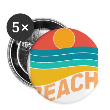 Beach sunset sea - Buttons large 2.2''/56 mm (5-pack) - white - Front