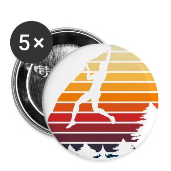 Vintage Mountain Climbing Retro Bouldering - Buttons large 2.2''/56 mm (5-pack) - white - Front