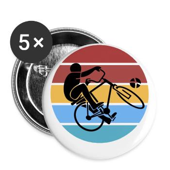 Radball - Buttons groß 56 mm (5er Pack) - Weiß - Vorne