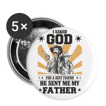 Best Dad, Father's Day and Birthday - Buttons large 2.2''/56 mm (5-pack) - white - Front