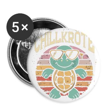 Relaxed turtles Chill toad - Buttons large 2.2''/56 mm (5-pack) - white - Front
