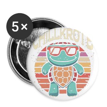 Relaxed turtles Chill toad - Buttons large 2.2''/56 mm (5-pack) - white - Front