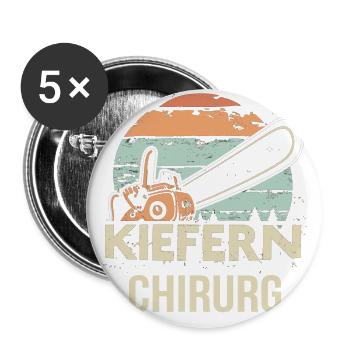 Kiefernchirurg - Buttons groß 56 mm (5er Pack) - Weiß - Vorne