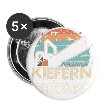 Kiefernchirurg - Buttons groß 56 mm (5er Pack) - Weiß - Vorne