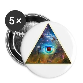 All-Seeing Eye of God - The Eye of God, Cross, - Buttons large 2.2''/56 mm (5-pack) - white - Front