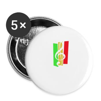 Reggae Music - Buttons large 2.2''/56 mm (5-pack) - white - Front