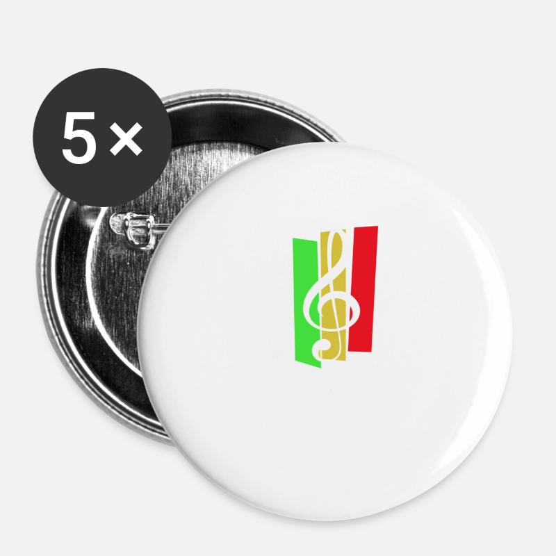 Reggae Music - Buttons large 2.2''/56 mm (5-pack) - white
