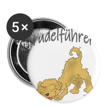 Pudelführer - Buttons groß 56 mm (5er Pack) - Weiß - Vorne