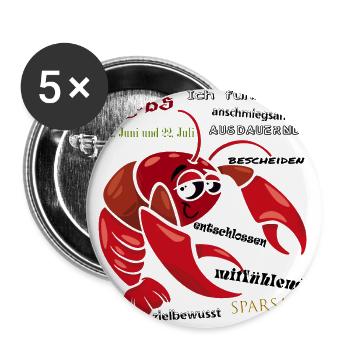 Sternzeichen krebs - Buttons groß 56 mm (5er Pack) - Weiß - Vorne