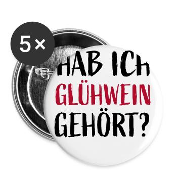 Did I hear mulled wine? - Buttons large 2.2''/56 mm (5-pack) - white - Front
