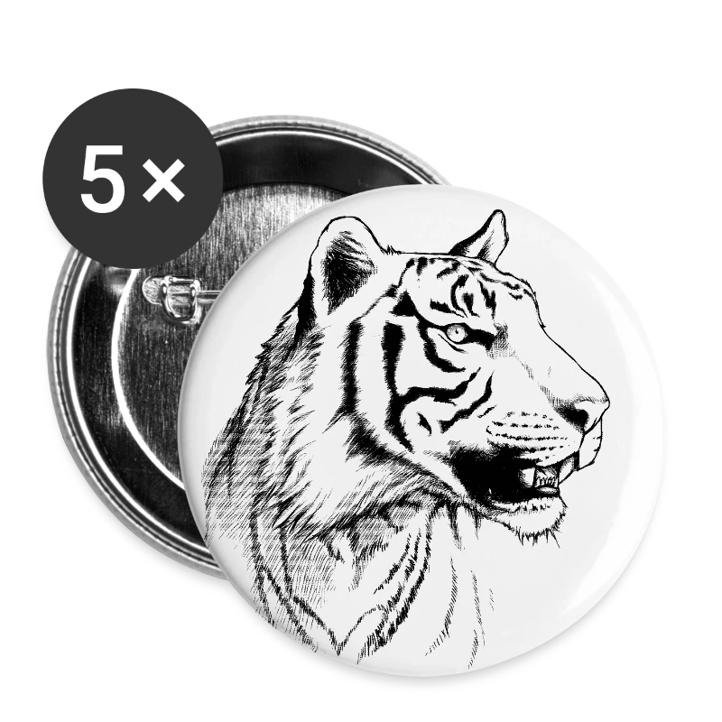 Tiger - Buttons gro&szlig; 56 mm (5er Pack)