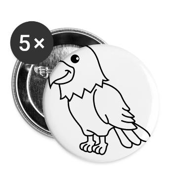 Adler Comic Tier - Buttons groß 56 mm (5er Pack) - Weiß - Vorne