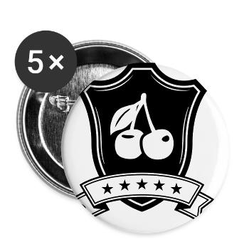 Kirschen schild - Buttons groß 56 mm (5er Pack) - Weiß - Vorne