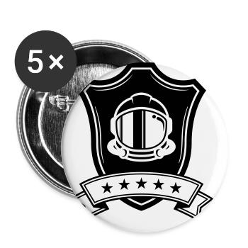 Astronaut Icon Coat of Arms - Buttons large 2.2''/56 mm (5-pack) - white - Front