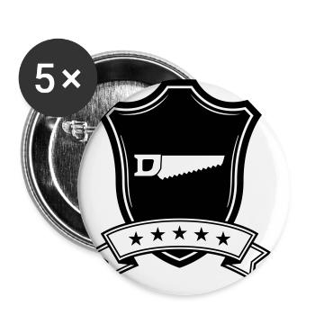 Armoiries de l’icône de scie - Lot de 5 grands badges (56 mm) - blanc - Devant